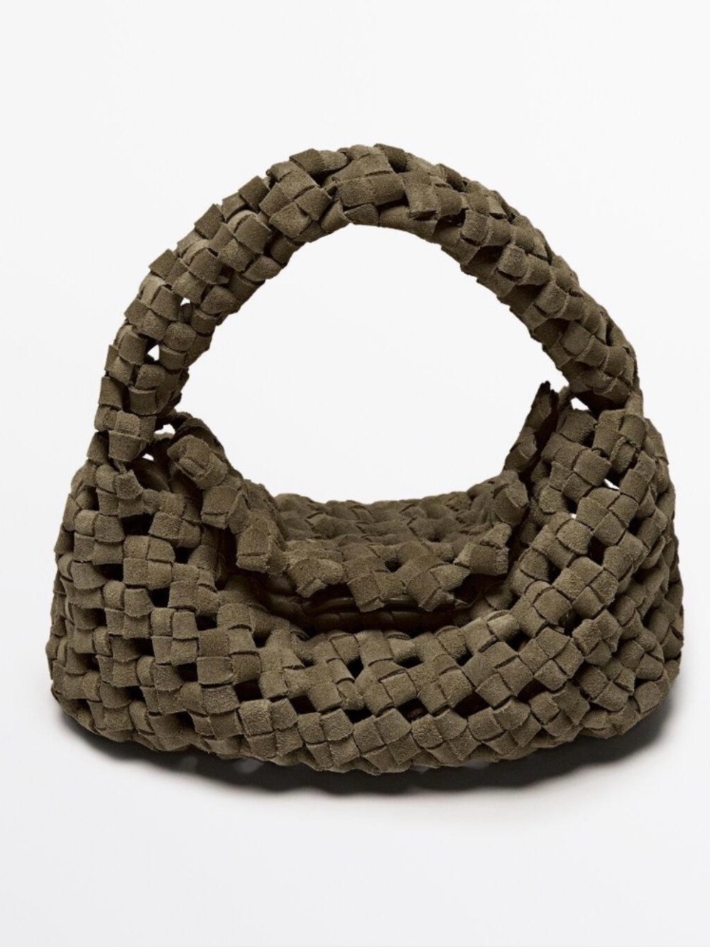 🔥🔥 Massimo Dutti split Suede mini Bag in Olive